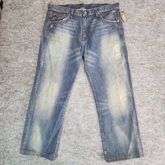 RL Polo Jeans Co Ashmore Relaxed Fit Straight Leg Denim Blue Jeans Mens 38X30 - Picture 1 of 16